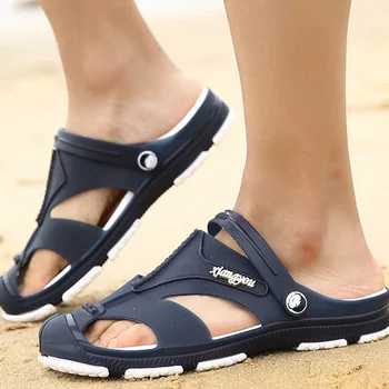 2023 Poletje Moški Copat Slip-On Vrt Čevlji Dihanje Moški Sandali Plus Velikost Moškega Plaži Čevlji Flip Flops Quick Dry