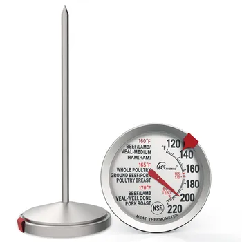 Pečica Kuhanje Mesa Termometer s Silicijevimi Mat NSF Odobreno Velike Izbiranje Pečica Termometer,2,6-Palčni vrtljivi gumb Mesa Termometer Varno Leav
