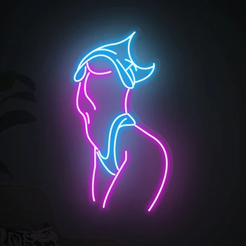 Telo Neon Znak Ženska, Dekle Telo Svetlobe Led Znaki Spalnica Wall Art Dekor za Bar Klub Objave Trgovina Dekoracijo po Meri Lady Neon Luči