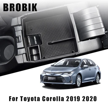 BROBIK Avto Centralne Armrest Box Škatla za Shranjevanje Za Toyota Corolla 2019 2020 KRIŽ SUV sredinske Konzole Dodatki Black Kovanec Polje