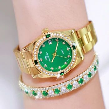 BS Elegantno Zlato Diamant Ure za Ženske Luksuzne blagovne Znamke Nepremočljiva iz Nerjavečega Jekla Obleko Ročne ure za Ženske Reloj Mujer 2023