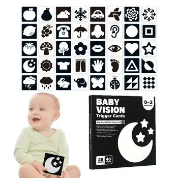 Dojenčka Vizualno Stimulacijo Kartice, Črno In Belo Učenje Kartic Za Učenje Dejavnost Kartice Montessori Kontrast Kartice Za